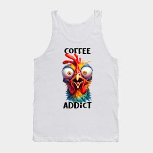 Coffee addict funny chicken Tank Top